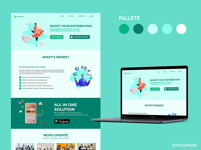 Website Design Landing Page Mono Pallete Color design landing page mono pallete ui uiux web design website