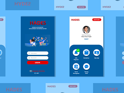 Mobile UI Design HRM Apps HADES