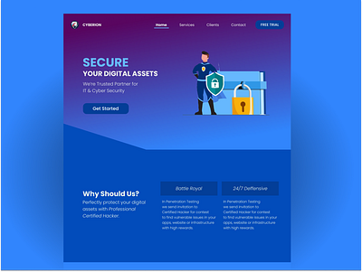 Cyber Security Website Landing Page UI UX Design cyber security design landing page ui uiux ux web website