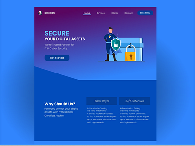 Cyber Security Website Landing Page UI UX Design