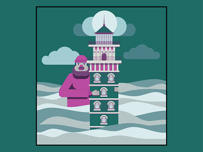 lighthouse adobe illustrator characterdesign design lighthouse sea tower