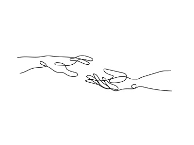 Hands no. 1 Illustration continuous line contour hands illustration line drawing minimal single line unbroken vector vector illustration