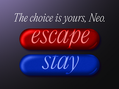 Escape, or stay? 3d branding design figma gradient illustration noise vector