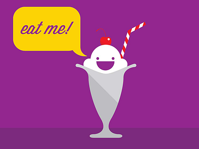 Eat Me dessert icecream icon illustration