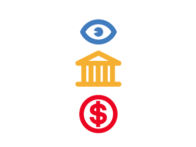 Quick icons government icons influence money vector visibility