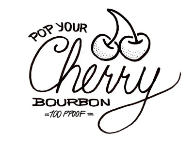 Cherry alcohol art branding drawing hand lettering illustration ink labels liquor logo marker typography