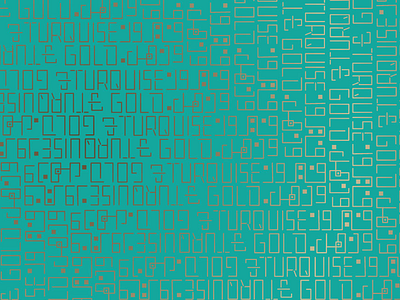 Turquoise & Gold. arabic calligraphy custom font gold kufi pattern script turquoise typeface