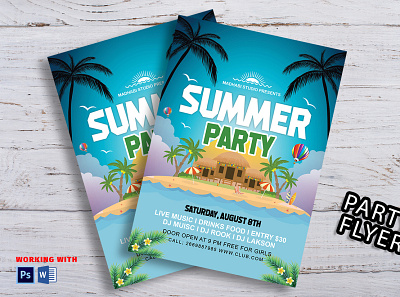 Summer Party Flyer Template adobe photoshop design microsoft word party flyer pool party flyer summer camp summer flyer summer party summer party flyer