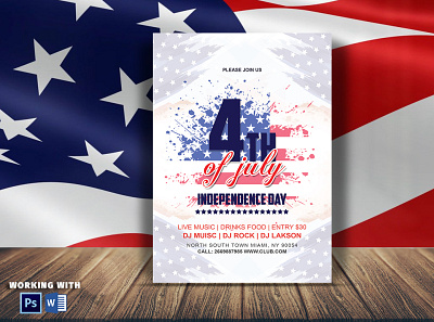 4th of July invitation template 4th of july 4th of july flyer 4th of july pary flyer adobe photoshop design independence day flyer microsoft word party flyer