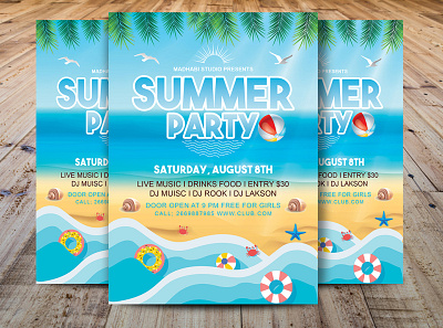 Summer Party Flyer adobe photoshop design microsoft word party flyer pool party flyer summer camp summer flyer summer party summer party flyer