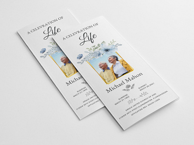 Printable Trifold Funeral Program graphic design order of service tri fold tri fold funeral program