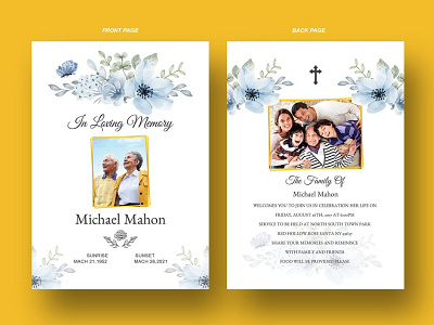 Funeral Invitation 5x7 Card Template word funeral