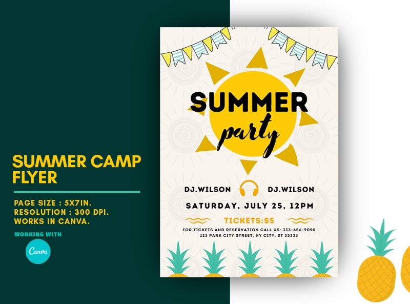 Summer Party Flyer - Canva Template by Madhabi Studio on Dribbble