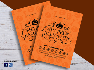 Happy halloween flyer template scary halloween