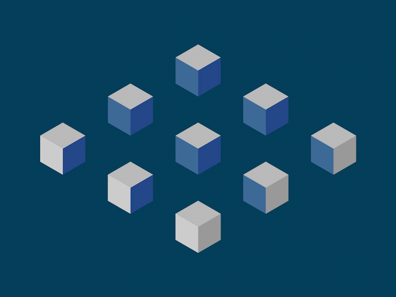 Menu Button - Split gif animation orthographic isometric split app menu button c4d loop flat cube