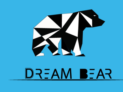 Dream Bear flat graphic design logo minimal polygonal vector