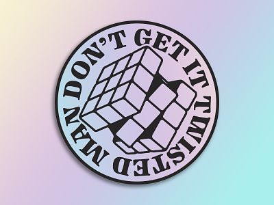 Rubik's Cube holographic illustration rubiks cube sticker sticker mule typography