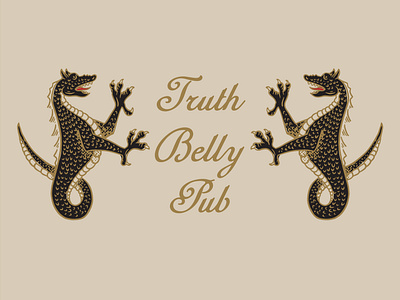 Good Guys Drop 006: Truth Belly Pub brand branding design dragon graphic design illustration mythology procreate pub restaurant sea creature typography vector