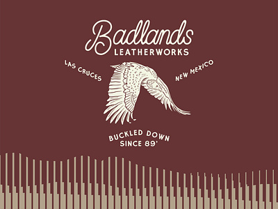 Good Guys Project 003: Badlands Leatherworks brand branding desert design graphic design illustration leather leatherworks logo new mexico procreate southwest typography vector vulture