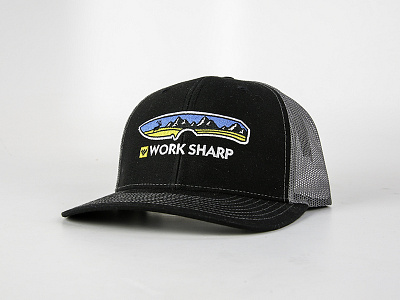 Work Sharp Hat apparel apparel design hat illustration knife knives logo stitch