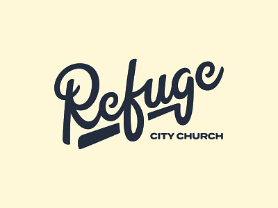 Refuge City Church Logo bezier brand branding church logo script