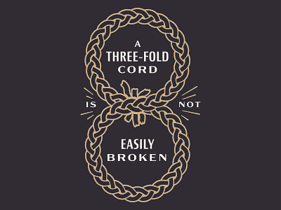 3 Cords 8 anniversary design illustration rope typography vector