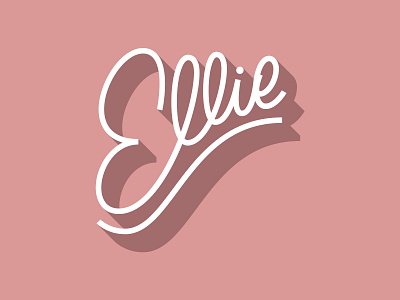 Ellie Monoline Script lettering monoline type typography vector