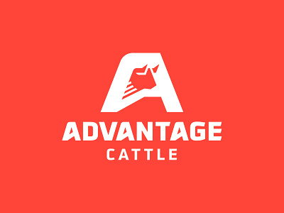Advantage Cattle a brand branding cattle cow design icon typography vector