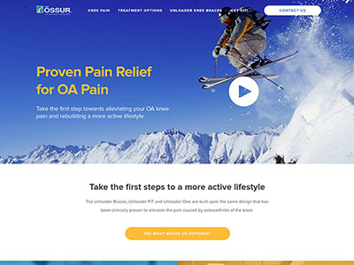 Ossur Homepage Redesign bootstrap design graphic design homepage landing page layout page responsive web website