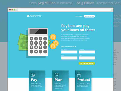 AutoPayPlus Landing Page design graphic landing page layout loan money ppc service ui ux web website