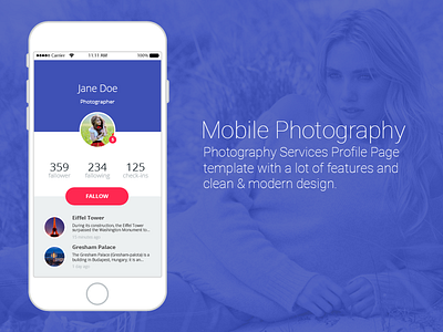 Mobile Photography Profile Page