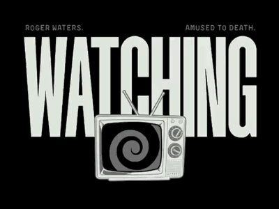 Watching T.V Type Design amused illustration music roger waters t.v type design typography