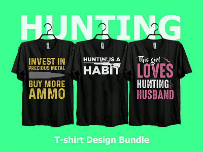 Hunting T-shirt Design Bundle hunting t shirt hunting t shirt design