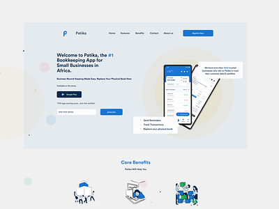 Website App landing page app landing app landing page bookkeeping business debt debt tracking design invoice management minimal mobile mobile app mobile app design mobile design receipt ui web web landing page