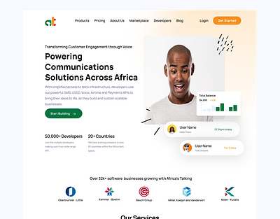 Africa's Talking - Software As a service Page Redesign design fintech illustration mobile design saas ui web web design