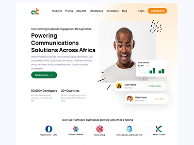 Africa's Talking - Software As a service Page Redesign