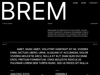 BREM - Agency Website Template agency agency website creative agency creative website dark dark website design graphic design ui ux web design webflow webflow template website website design