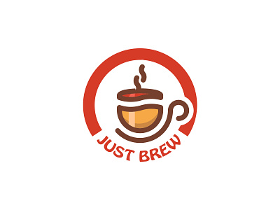 Just Brew Logo branding brew cafe logo café coffee cup coffeeshop hot illustration illustrator logo logotype minimal vector