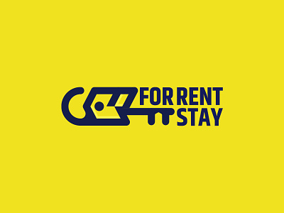 For Rent Stay Logo Desgin branding flat hanging hangtag home home services homestay illustration illustrator key logo logotype rent rental rentals room service