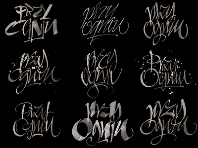 Przy Ogniu calligraphy freehand handwriting handwritten kaligrafia lettering liternictwo litery powerscripts script typografia typography