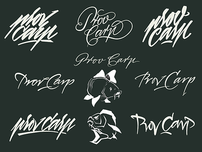 Carp calligraphy freehand kaligrafia lettering logo logotype script