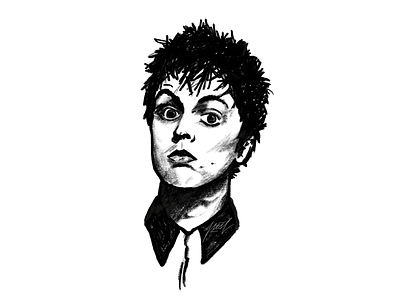 Billie Joe digital drawing illustration monochrome painting pencil portrait powerscripts sketch sketching