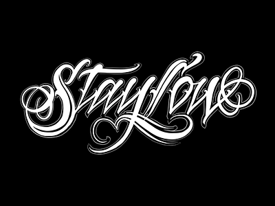 Stay Low rebound calligraphy chicano freehand kaligrafia lettering logo logotype powerscripts script