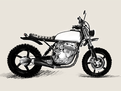 Honda CBF250 Scrambler blueprint concept draft drawing illustration motoart motorcycle motorcycle art powerscripts scrambler sketch szkic