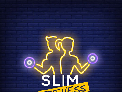 Slim Fitness branding design graphic design logo vector