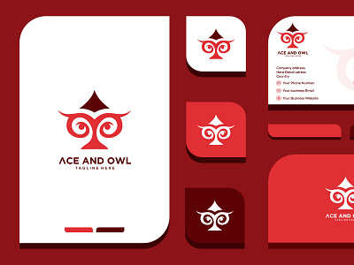 ace and owl logo design and business card ace bird business card card logodesign owl