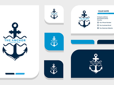 anchor logo design and business card anchor business card logodesign marine