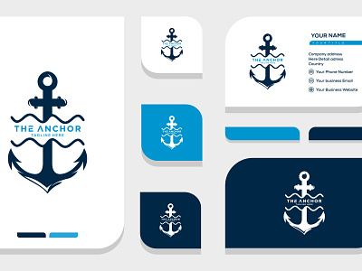 anchor logo design and business card