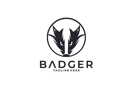 badger logo design animal badger head vector