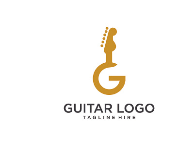 letter G guitar logo design guitar initial g letter g music talent vector